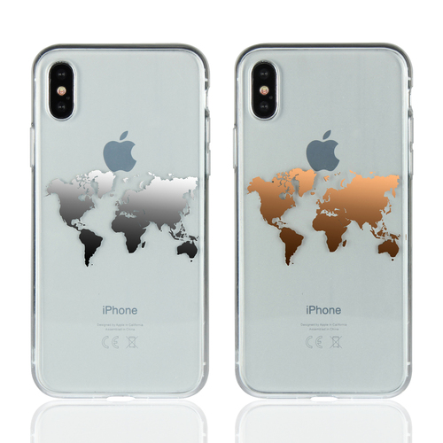 苹果 iPhone X 印图软硬二合一手机壳(世界地图)