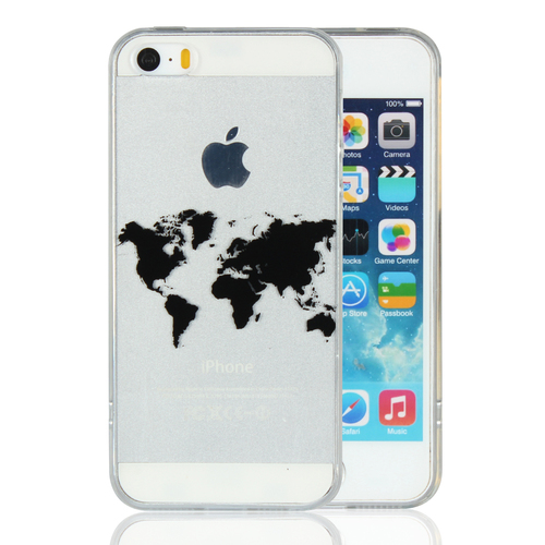 苹果 iPhone 5/5s/SE 印图软硬二合一手机壳(世界地图)