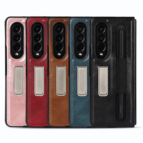 三星 Galaxy Z Fold3 5G 疯马纹支架笔袋手机壳